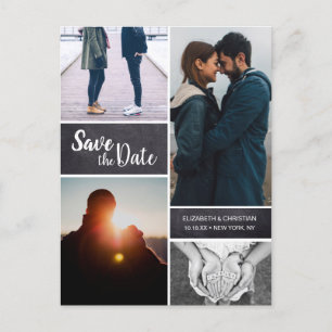 Cartão Postal De Anúncio Colagem de Fotos Personalizada e Vertical para Sav