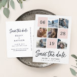 Cartão Postal De Anúncio Colagem de Grade | Data de salvamento da foto<br><div class="desc">Anuncie seus próximos núpcias com essas chic salve os cartões postais de data em uma cinza cor-de-rosa e carvões, com seis de suas fotos quadradas favoritas e sua data de casamento em um layout nivelado. "Save the Date" (Salvar a data) aparece abaixo em um novo tipo de marcador de pincel...</div>
