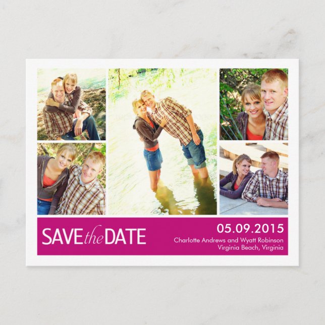 Cartão Postal De Anúncio Colagem Moderna Salva O Cartão-Postal De Data (Frente)