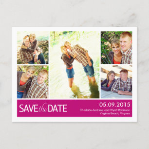 Cartão Postal De Anúncio Colagem Moderna Salvar O Cartão-Postal De Data