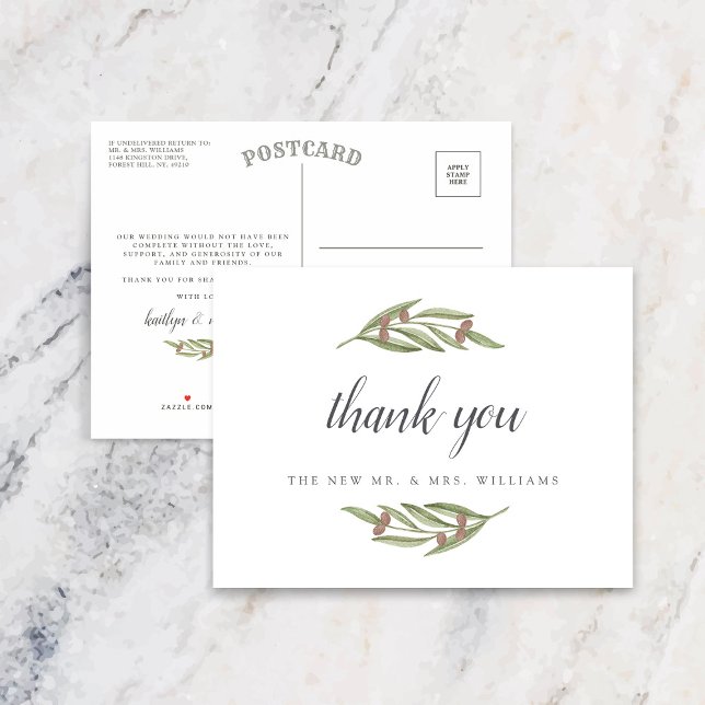 Cartão Postal De Anúncio Coleção de Casamentos do Branch Olive (Criador carregado)