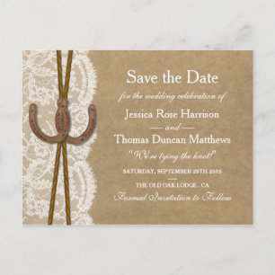 Cartão Postal De Anúncio Coleção Kraft, Lace e Ferradura