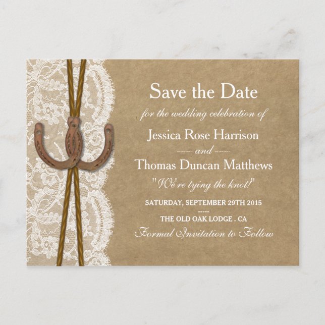 Cartão Postal De Anúncio Coleção Kraft, Lace e Ferradura (Frente)