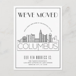 Cartão Postal De Anúncio Columbus, Ohio Modern Deco | Mudança de Endereço