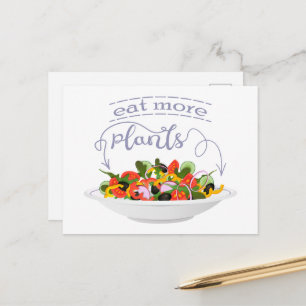 Cartão Postal De Anúncio Coma mais plantas motivação de letra de salada fre