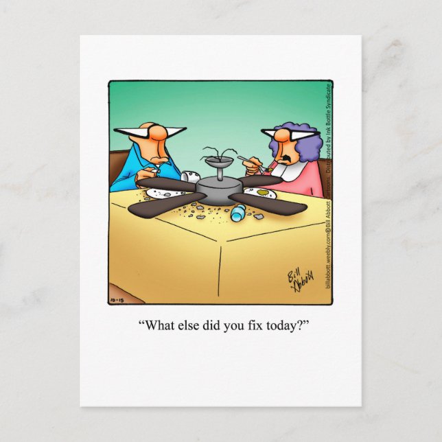 Cartão postal de anúncio comercial da Funny Handym (Frente)