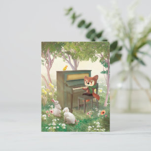 Cartão Postal De Anúncio Concerto de Piano na Floresta
