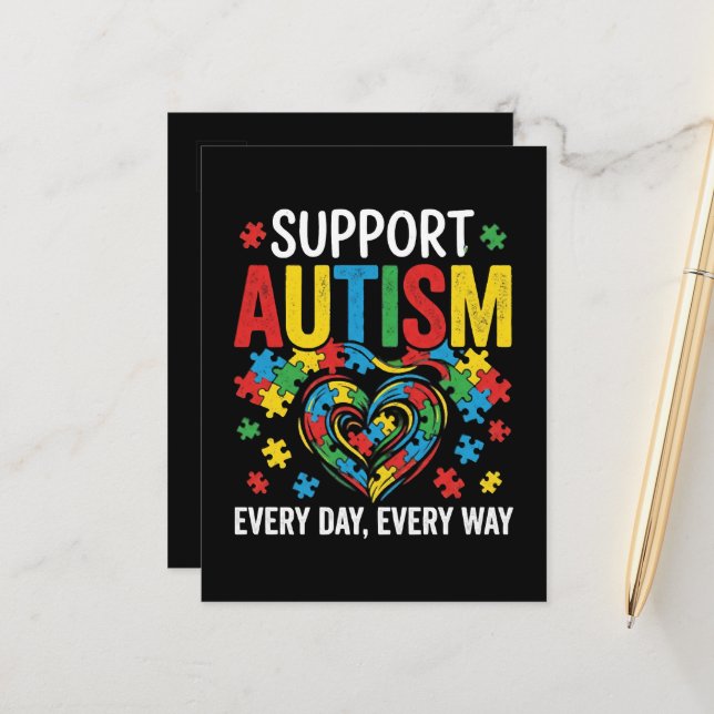 Cartão Postal De Anúncio Conscientização do autismo (Frente/Verso In Situ)