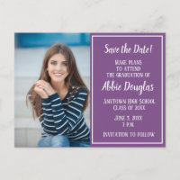 Cor Roxa Editável Foto Graduação Data de Salvament