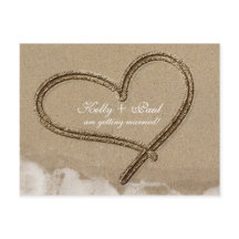 Coração na Areia Praia Casamento Tropical Data Car