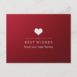 Cartão Postal De Anúncio Coração vermelho e de prata doce e elegante do