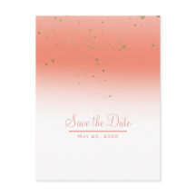 Coral Gold Moderno Glamour Chique Casamento Salve