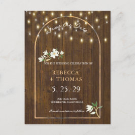 Cartão Postal De Anúncio Corda Rústica Luz Arco Dourada Magnolia