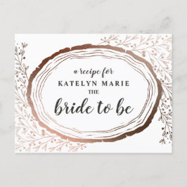 Cartão Postal De Anúncio Coroa de Cobre Rustic Wood Slice para Cartão de Re