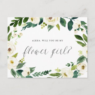 Cartão Postal De Anúncio Coroa Floral de Inverno em Aquarela Seja Minha Men