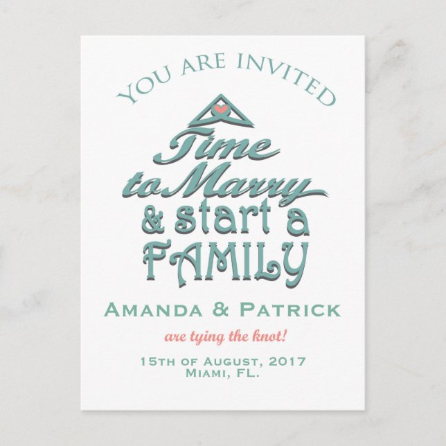 Cartão Postal De Anúncio Corte Salvar a Data (Frente)