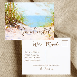 Cartão Postal De Anúncio Costa Perdida Nova Onda em Casa na Praia Aquarela