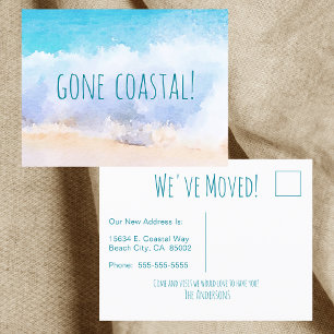 Cartão Postal De Anúncio Costa Perdida Nova Onda em Casa na Praia Aquarela