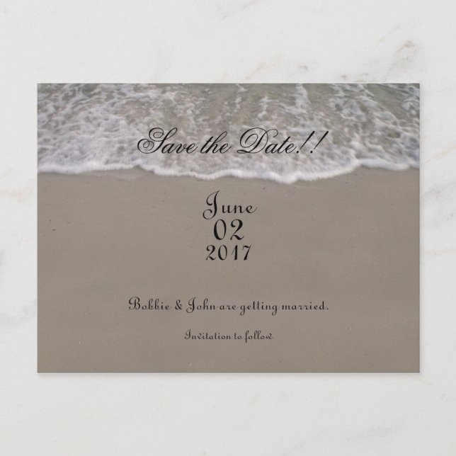 Cartão Postal De Anúncio Costela Do Oceano Salvar A Data (Frente)