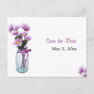 Cartão Postal De Anúncio Country Daisies Mason Jar - Salve o Cartão-Postal