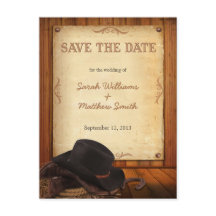 Country Western Weding the Date Postcards