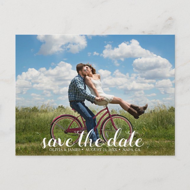 Cartão Postal De Anúncio Crie seu próprio Save the Date Photo (Frente)