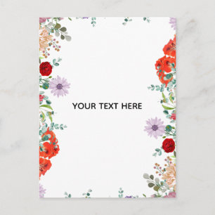 Cartão Postal De Anúncio Crie Sua Própria Borda Floral Colorida