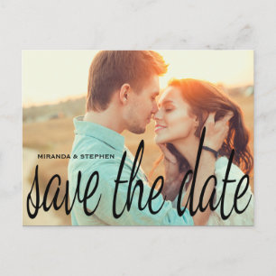 Cartão Postal De Anúncio Cursive Chic Wedding Salve a data Cartão-postal