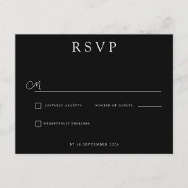 Cartão Postal De Anúncio Custom Minimalist Wedding RSVP