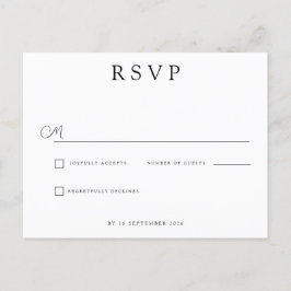 Cartão Postal De Anúncio Custom Minimalist Wedding RSVP