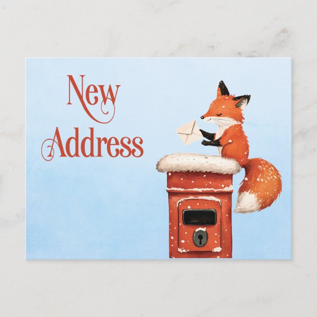 Cartão Postal De Anúncio Cute Change of Address New Address Announcement (Frente)