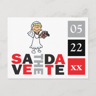Cartão Postal De Anúncio Cute Salvar As Datas Cartão-Postal Sorrindo Noiva