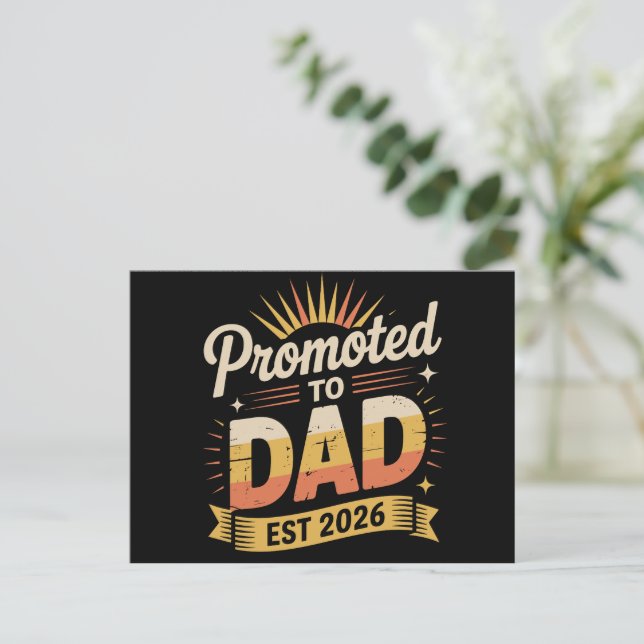 Cartão Postal De Anúncio Dad Est. 2026 Funny New Dad Pregnancy Announcement (Em pé/Frente)