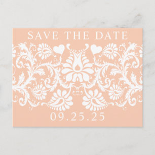 Cartão Postal De Anúncio Damasco branco exclusivo e vermelho de imagem salv