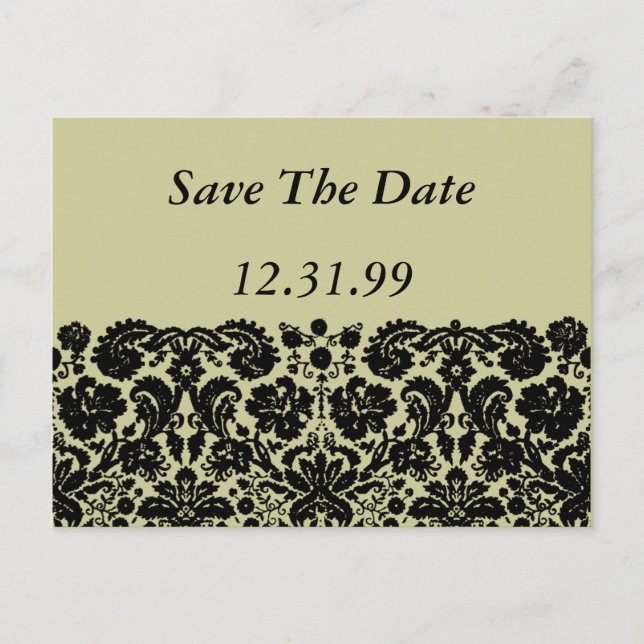 Cartão Postal De Anúncio Damasco em Preto (Frente)