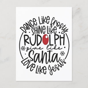 Cartão Postal De Anúncio Dança Como Um Brilho Sorrente como o Natal Rudolph