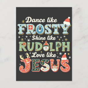 Cartão Postal De Anúncio Dança Como Um Brilho Sorridente Como Rudolph Amor