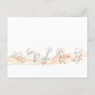 Cartão Postal De Anúncio Dança de Celebração com Encolher de Ombros