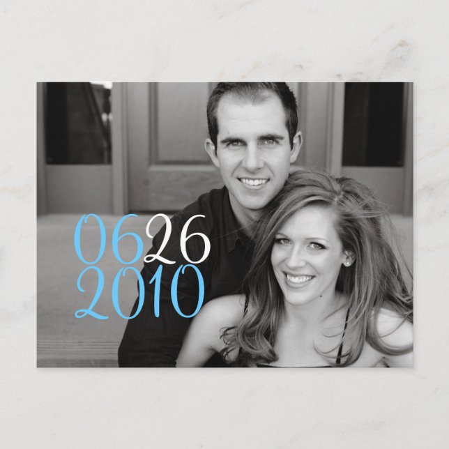 Cartão Postal De Anúncio Data ao quadrado (Frente)