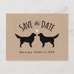 Cartão Postal De Anúncio Data do Casamento do Retriever de Tolling da Nova 