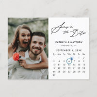 Data do Casamento Foto Rascunho Moderno Preto Mini