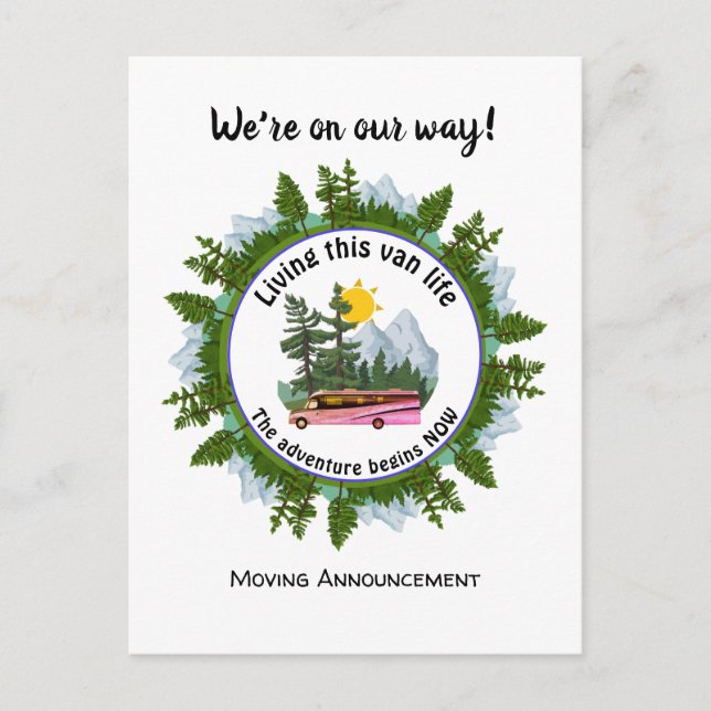 Cartão Postal de Anúncio de Acampamento de Vida em (Frente)