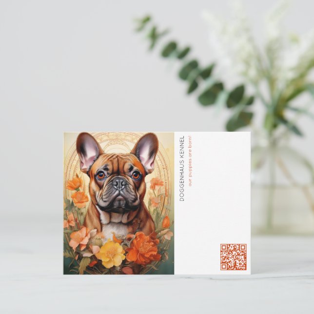 Cartão postal de anúncio de cachorrinho (Em pé/Frente)