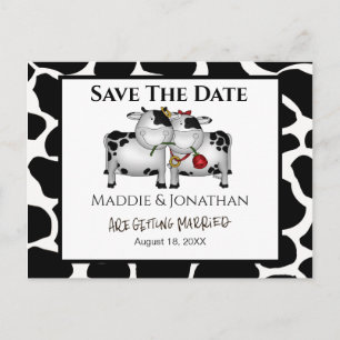 Cartão postal de anúncio de casamento das vacas di