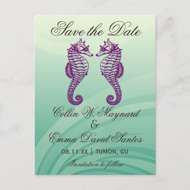 Cartão Postal de Anúncio de Casamento de Cavalo-Ma (Frente)