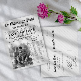 Cartão postal de anúncio de casamento em jornal ún
