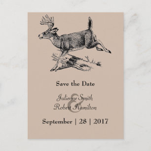 Cartão Postal de Anúncio de Casamento na Floresta 