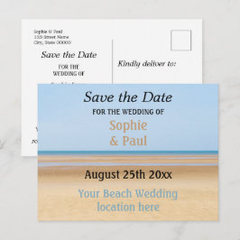 Cartão Postal de Anúncio de Casamento na Praia