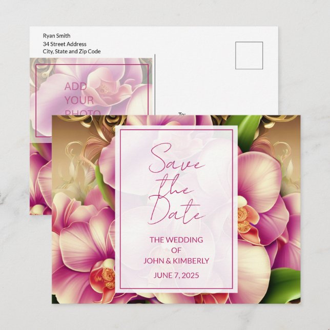 Cartão Postal de Anúncio de Código QR de Foto de C (Frente/Verso)