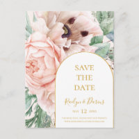 Cartão Postal de Anúncio de Data de Casamento Blus